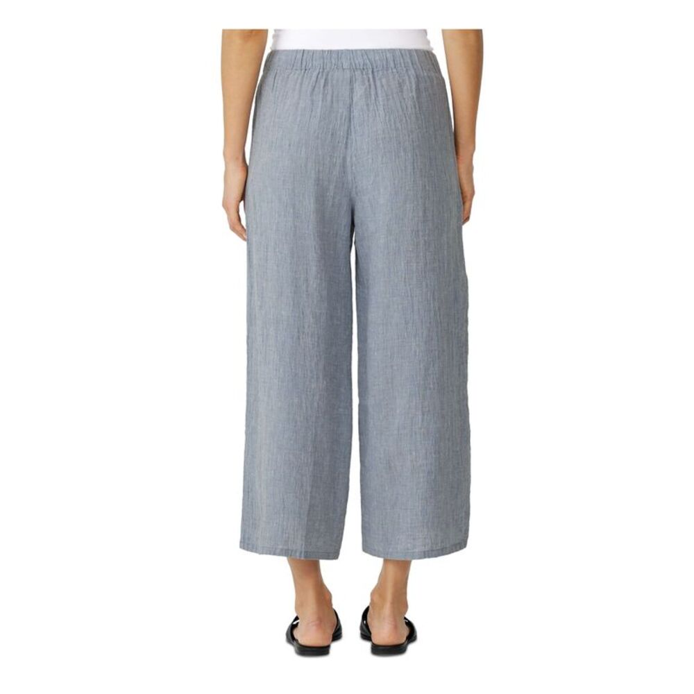 EILEEN FISHER Womens Light Blue Elastic Waist Pull On Cropped Pants Petites PL - Picture 2 of 2
